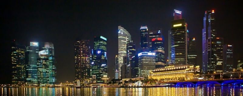 singapore development skyline at night
