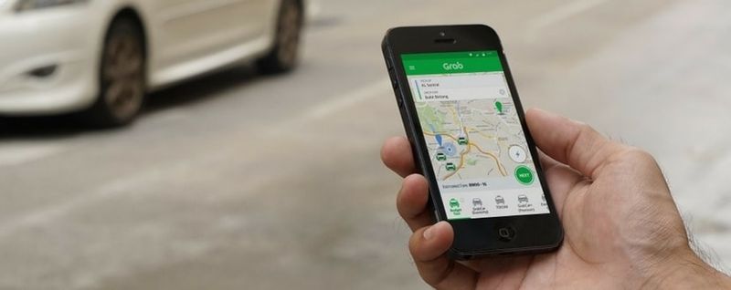 using grab app to get a ride