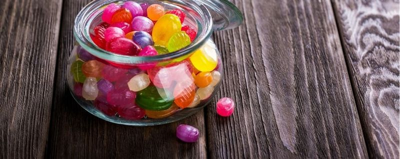 candy jar with colorful candies